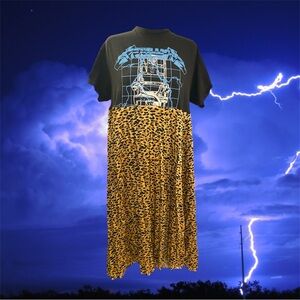 Metallica live tour Black and Leopard Graphic Dress size large maxi
